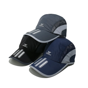 Cappellini da pesca in mesh traspirante ad asciugatura rapida in grigio, nero e blu navy