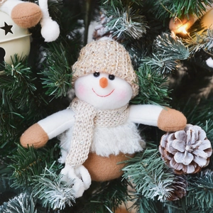 Christmas Plush Ornaments Santa Claus Snowman Reindeer Doll Knit Sequin Fabric Hanging Xmas Tree Decorations Home Party