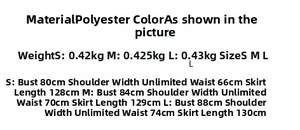 Size chart detail for champagne pleated strapless dress with specific measurements