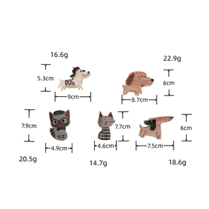 Detailed comparison of five cute animal-shaped acetate hair claws with size and weight specs