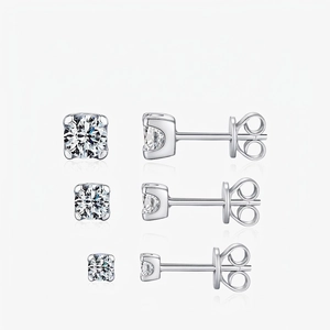 Moissanit Ohrstecker Mit Rundschliff Und 925 Sterling Silber Ohrstecker D Farbe VVS1 Reinheit Schmuck Unisex