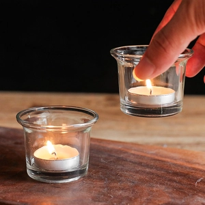 Transparent Glass Candle Holder Borosilicate Heat Resistant Tealight Cup For Home Decor Wedding Party Romantic Modern