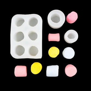 3D marshmallow silicone mold with 6 cavities for candle, chocolate and cake making