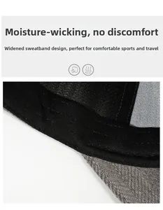 Detail of the widened sweatband and inner fabric structure for sports baseball cap