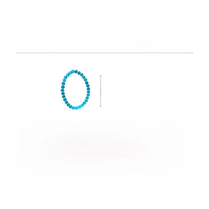 Detailed view of blue cat's eye beaded bracelet with 17cm length and 0.8cm bead size