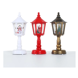 Luminous Christmas lanterns with music and swirling glitter in Santa and Snowman styles
