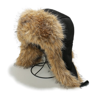Winter Trapper Hat Faux Fur Suede Windproof Ushanka Bomber Hat With Ear Flaps Warm Thermal Casual Outdoor For Men Women