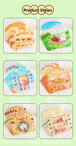 Variety pack of cartoon Christmas cookie zip bags with portable handles and illustrations