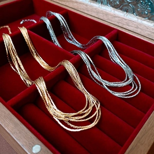 Minimalist Multilayer Layered Necklace Copper Real Gold Plated Geometric Clavicle Chain Fashion Jewelry For Women