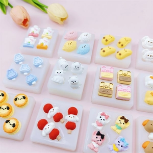 Miniature animal and dessert silicone molds for resin casting and DIY crafts