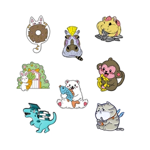 Cute Cartoon Animal Brooch Enamel Lapel Pin Alloy Lacquer Jewelry For Clothes Backpack Decoration Fashion Kawaii Style