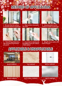 Installation guide for Christmas snowflake static window decals with material compatibility