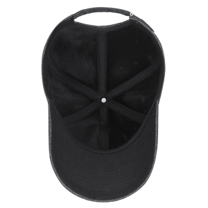 Interior view of winter baseball cap with soft fleece lining and reinforced stitching