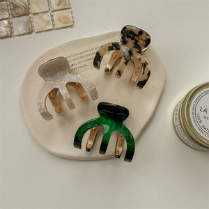 Cellulose Acetate Hair Claw Clips Vintage Tortoise Shell Marble Shark Clip Strong Hold Hair Grip Accessories For Women