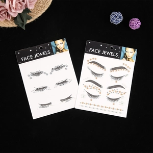 Face Jewels Rhinestone Stickers Acrylic Artificial Pearls Self Adhesive For Music Festival Party Makeup Decoration