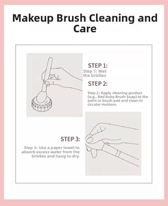 Detailed guide for cleaning and maintaining the mini makeup brush set with step instructions