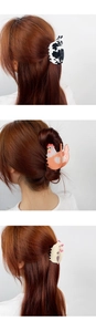 Three-piece set of cartoon animal hair claws featuring cow, chicken, and pig designs