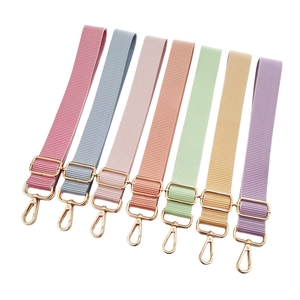 Adjustable 3.8cm candy colored crossbody bag straps with golden metal hardware