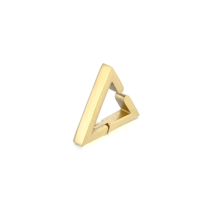 Minimalist matte gold triangle hoop earrings with a brushed metallic finish for women