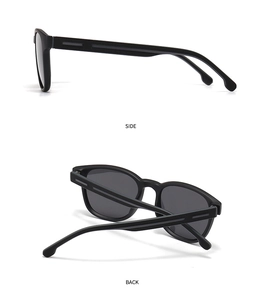 Side and back view of matte black TR sports sunglasses showing non-slip frame texture