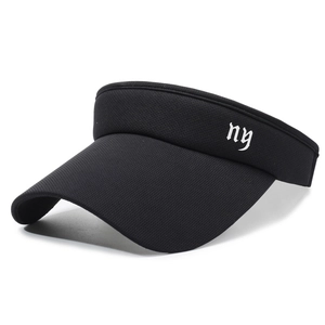 Visière noire respirante avec broderie NY pour sports de plein air et protection solaire
