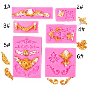 Baroque Relief Silicone Mold European Scrollwork Floral Pattern Cake Decorating Fondant Chocolate Clay DIY Baking