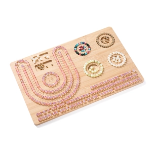 Professional bamboo bead design board with measurement scales for jewelry making