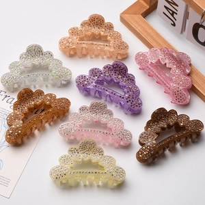 Acrylic Rhinestone Hair Claw Clip Hollow Sparkling Hair Jaw Clip Styling Accessories For Women