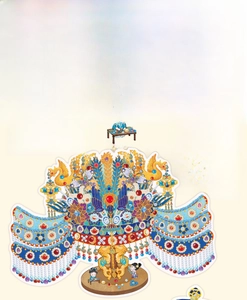 Detailansicht des Ruyi-Phönixkronen-Aufklebers mit traditionellem chinesischem Design