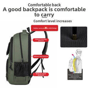 Ergonomic business backpack detail showing 3D mesh padding and pressure relief system