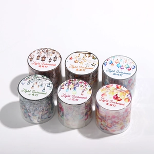 6 rolls of Light Surround PET decorative tapes featuring vintage lanterns and star lights