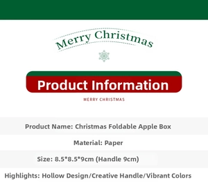 Detail specifications for Christmas apple gift box with creative cutout paper design