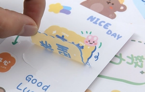 Dettaglio dell'adesivo in PVC trasparente che mostra la trama impermeabile