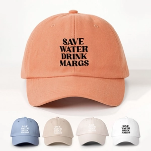 Save Water Drink Margs Slogan Baseball Cap Polyester Cotton Adjustable Breathable Sun Protection Outdoor Unisex Hat