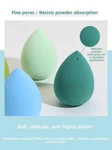 Detail view of fine pore structure and soft texture on non-latex makeup sponges