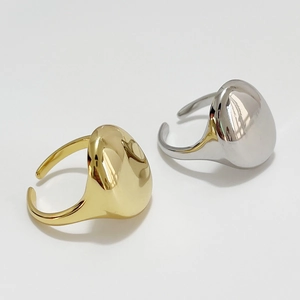 Minimalist 925 sterling silver adjustable rings in polished gold and silver finishes