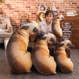 Realistic Animal Shaped Pillow Creative Plush Dog Cat Cushion Soft Short Plush PP Cotton Filling Home Decor Gift