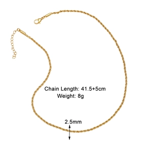 Detailed view of 18k gold plated 6mm rope chain necklace with lobster clasp and extension
