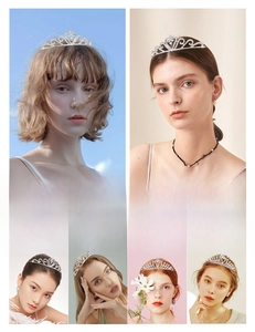 Détail d'un serre-tête couronne pour filles avec strass pour fêtes et soirées