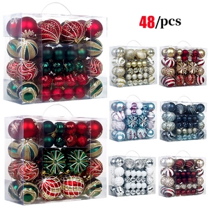 Christmas Ball Ornaments Shatterproof Plastic Assorted Painted Textures For Holiday Tree Decoration Festive Seasonal Home Decor