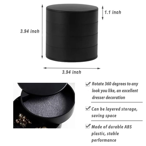 Portagioie rotante nero a 4 strati in plastica ABS con conservazione a 360 gradi