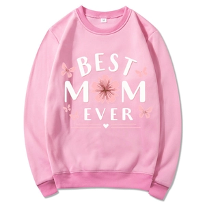 Pink Mama Est 2025 Coquette Hoodie with Best Mom Ever floral graphic flat lay