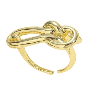 Minimalist 14K gold plated knot design adjustable open ring for a trendy jewelry style