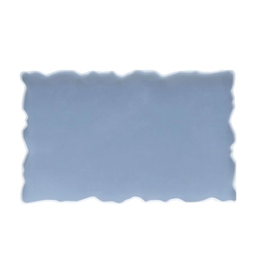 Light blue rectangular silicone mold with wavy edges for DIY resin tray and decor