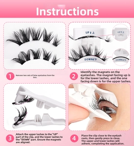 Step-by-step guide for applying 3D magnetic eyelashes with the specialized applicator tool