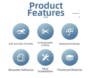 Waterproof EVA toilet seat pad features: soft, thick, cuttable, and reusable adhesive material