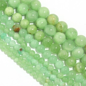 Green Afghan Jade loose round beads in various sizes for DIY jewelry making