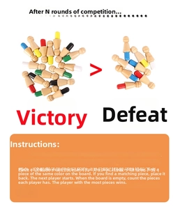 Detailed view of colorful wooden memory chess pieces for children's educational logical games