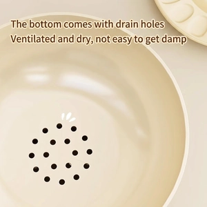 Creamy beige luxury fruit tray with built-in drainage holes for dry storage ventilation