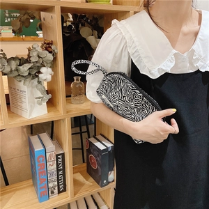 Pochette et trousse de maquillage élégantes en toile imprimé zèbre pour femme